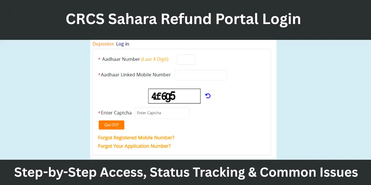 CRCS Sahara Refund Portal Login
